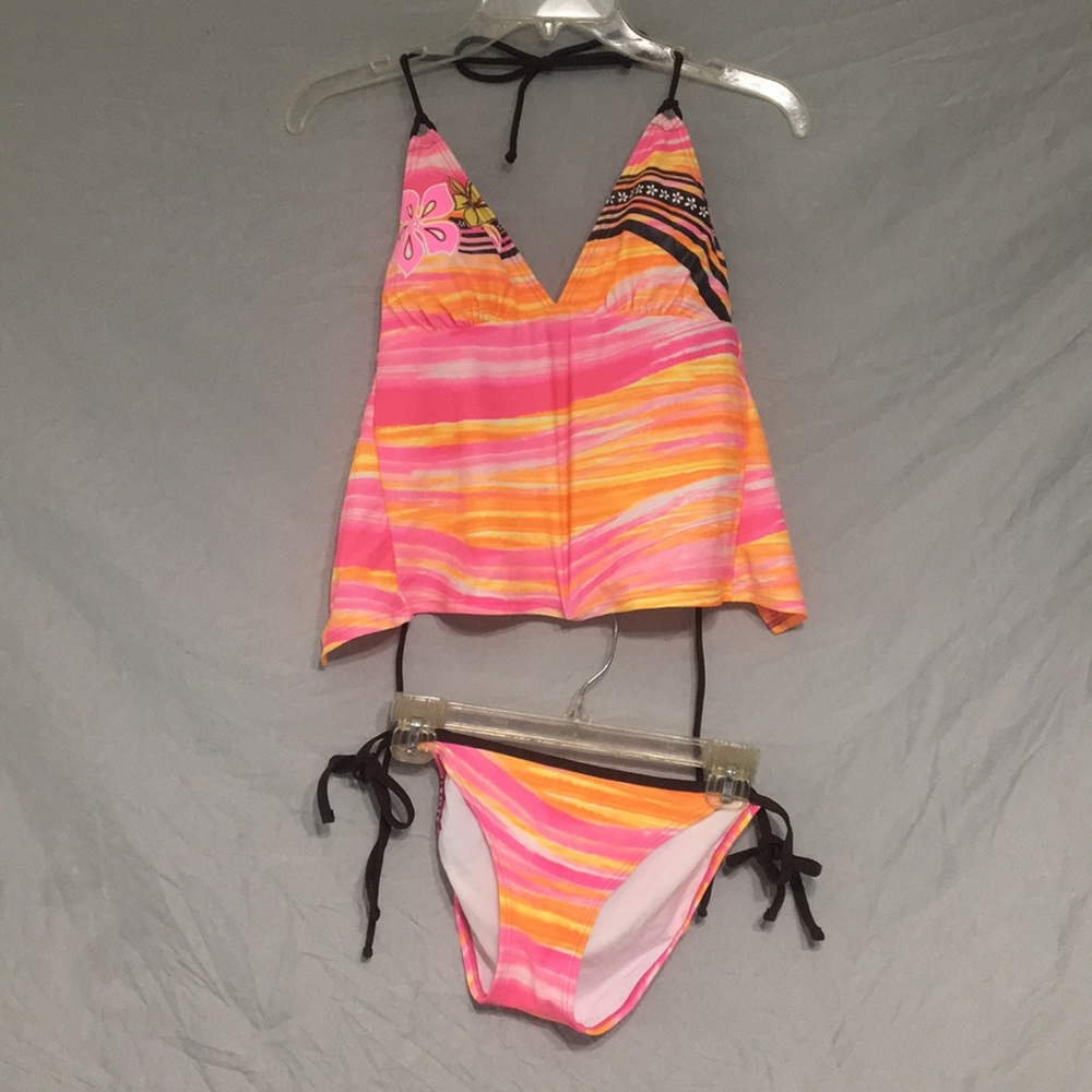 Malibu Orange Yellow & Pink Tankini Binkini